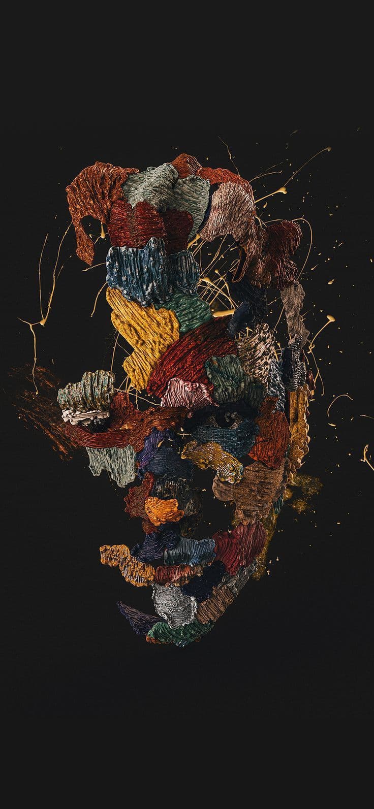 Abstract textured portrait in paint