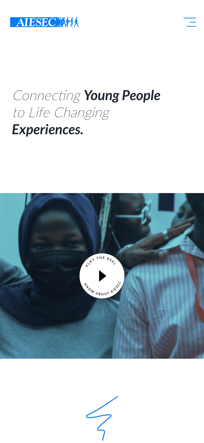 AIESEC Nigeria homepage, mobile