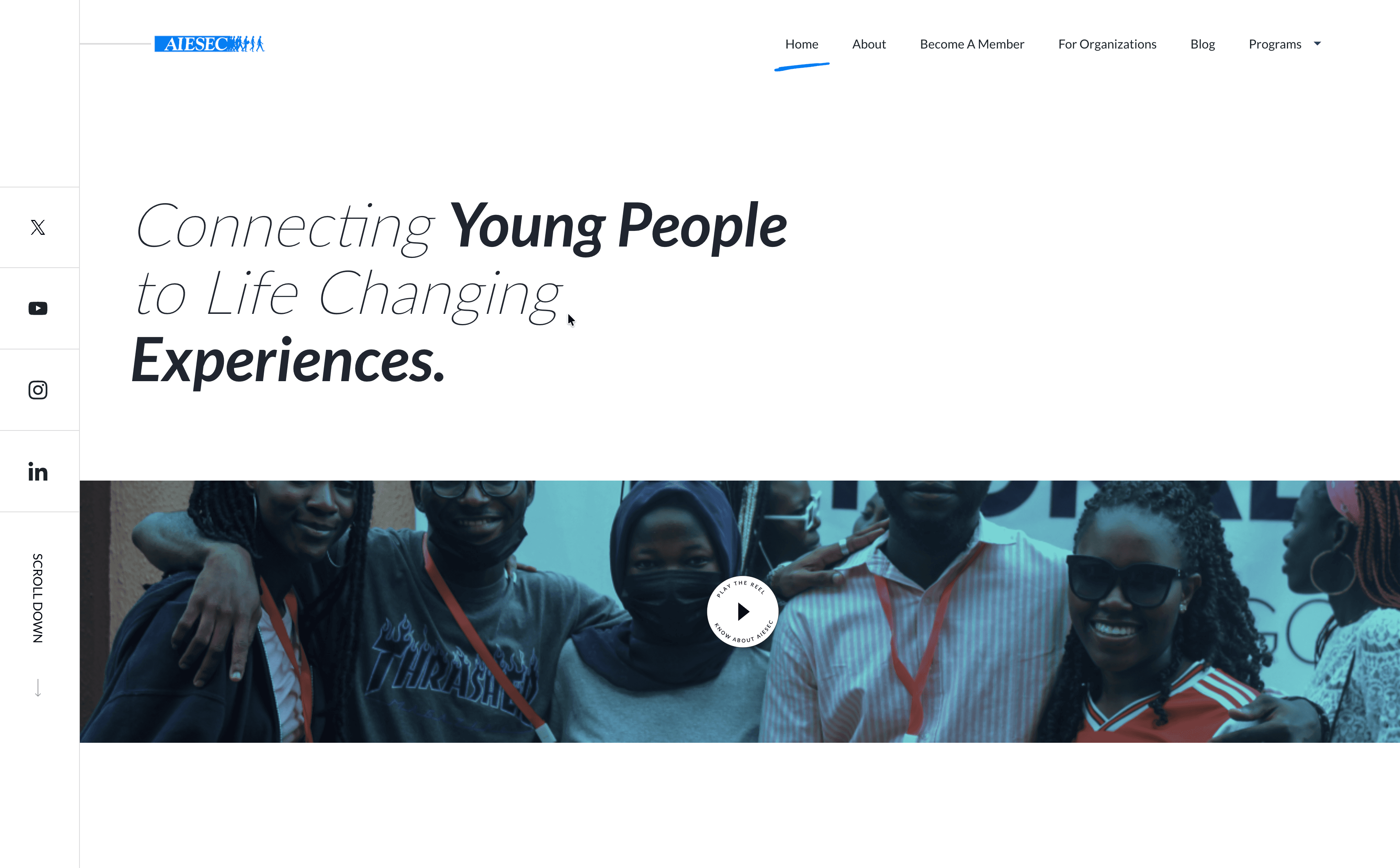 AIESEC Nigeria homepage, desktop