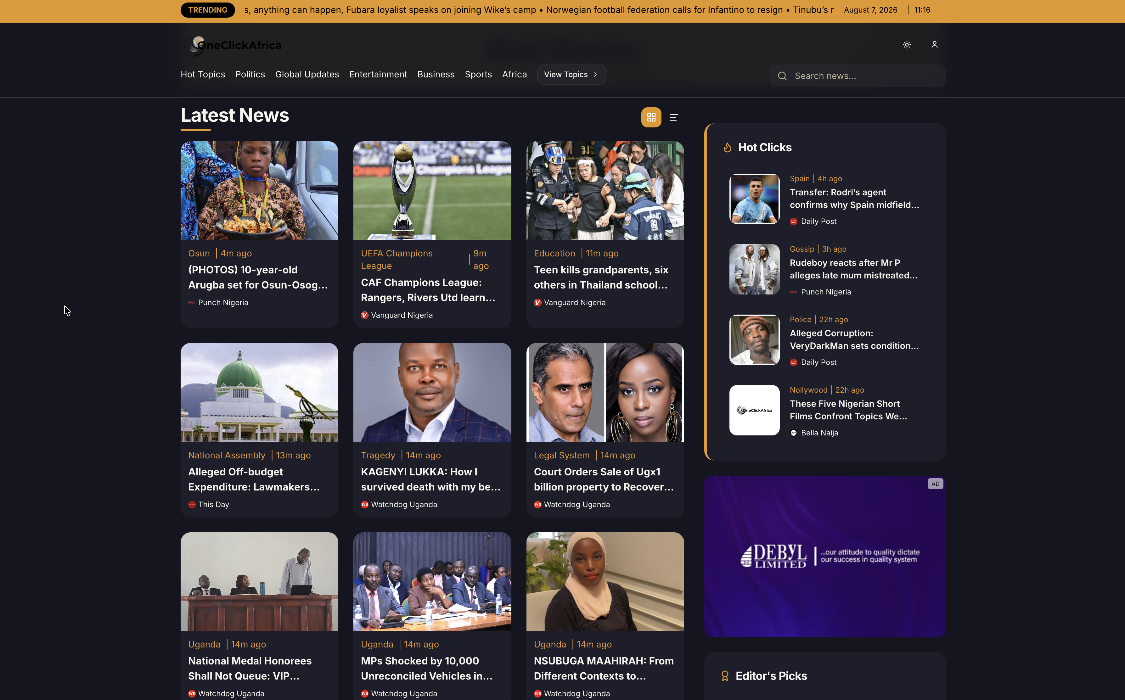 One Click Africa, article view